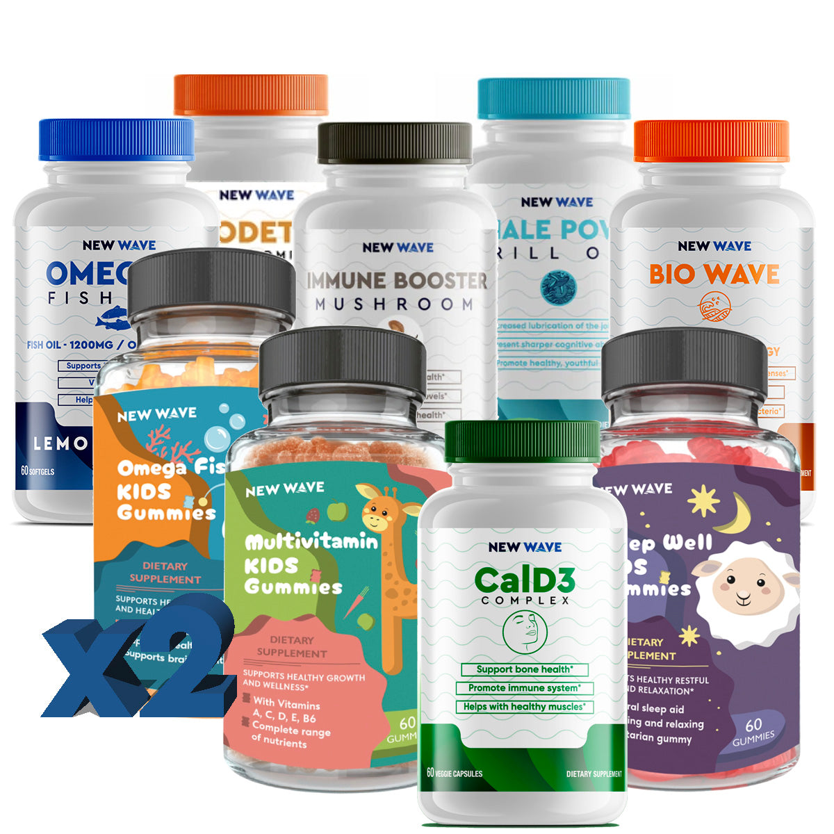 Starter Kit MAXIMUM: 12 Essential Supplements and 6 Kids Series Gummies