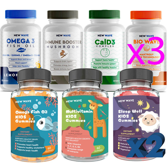 Starter Kit MAXIMUM: 12 Essential Supplements and 6 Kids Series Gummies